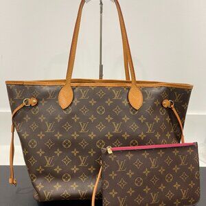 Louis Vuitton Neverfull MM Monogram with Pouch (JB1319)